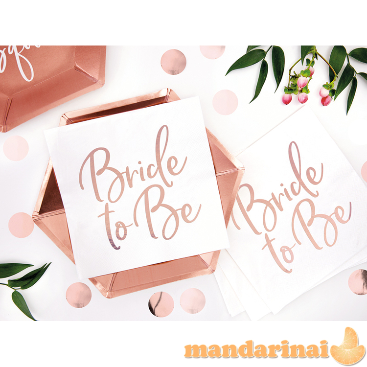 Napkins Bride to be, rose gold,  33x33cm (1 pkt / 20 pc.) 3