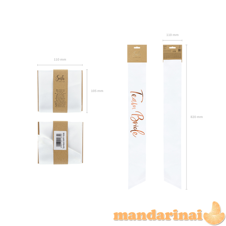 Sash Team bride, white, 75cm 5
