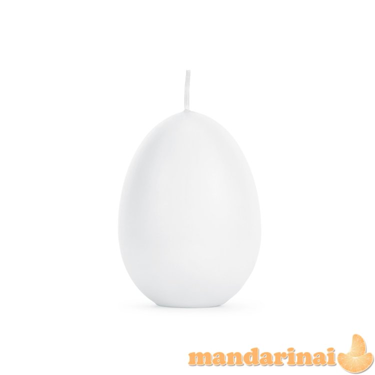 Egg candle, white, 10 cm