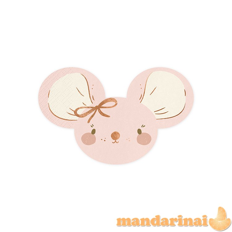 Napkins Mouse, light pink, 16x10 cm (1 pkt / 20 pc.)
