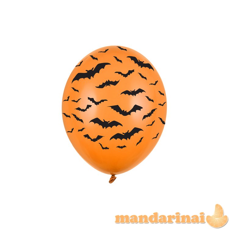 Balloons 30cm, Bats, Pastel M. Orange (1 pkt / 6 pc.)