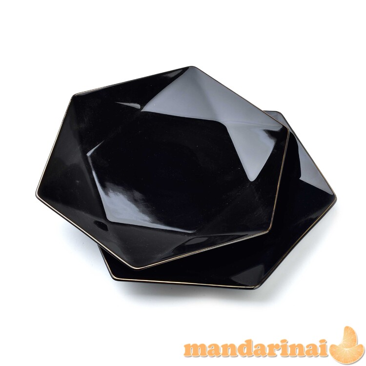 RALPH BLACK komplektas iš 2 lėkščių, 32.5x 28.5cm x h3cm. 1