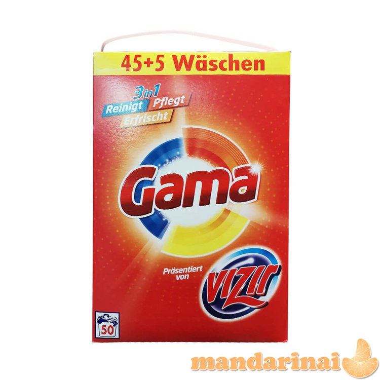 GAMA/VIZIR milteliai skalbiniams 45+5p universalūs 3 kg 