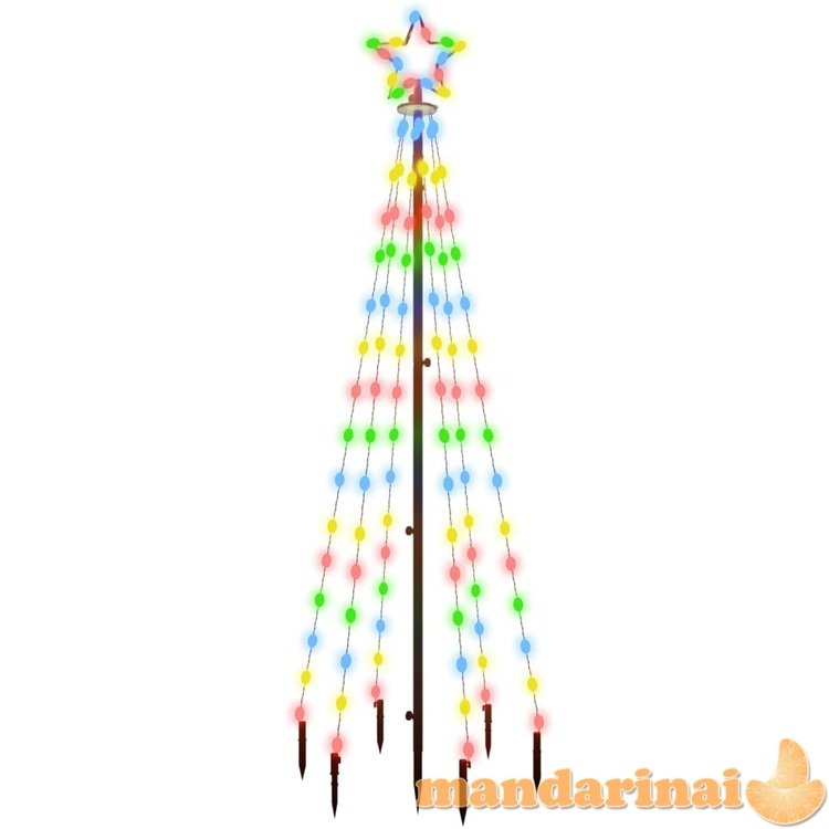 Kalėdų eglutė su kuoliuku, įvairių spalvų, 108led, 180cm