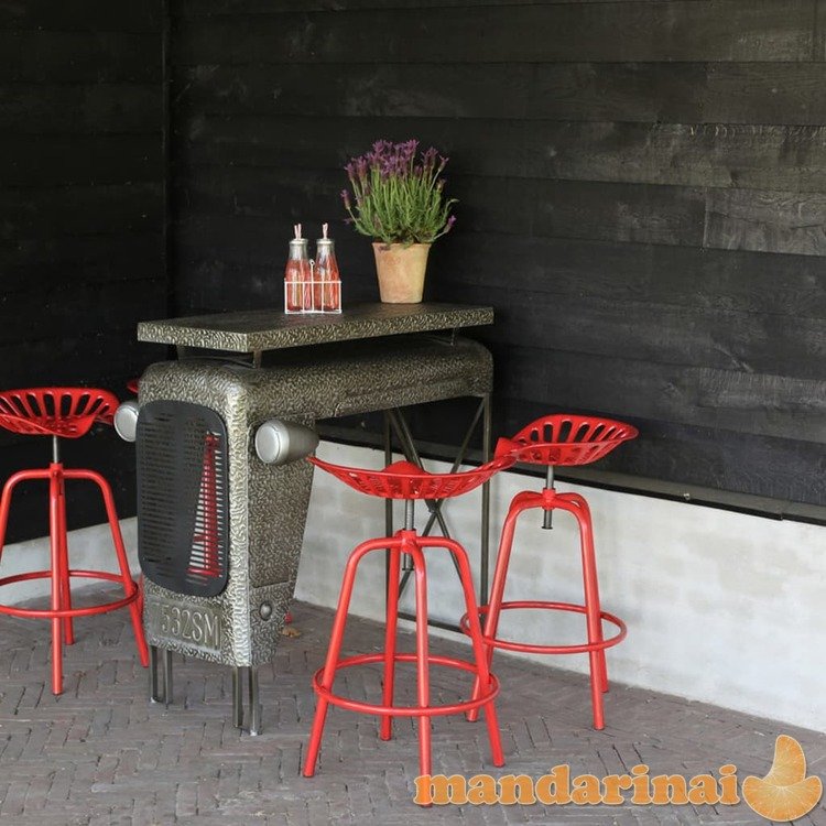 Esschert design baro kėdė, raudona, traktoriaus sėdynės dizaino