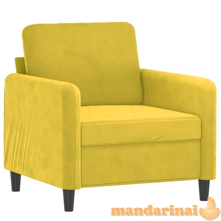 Krėslas, geltonos spalvos, 60cm, aksomas