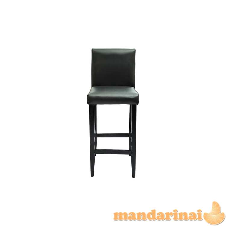 Baro kėdės, 4 vnt., juodos, dirbtinė oda