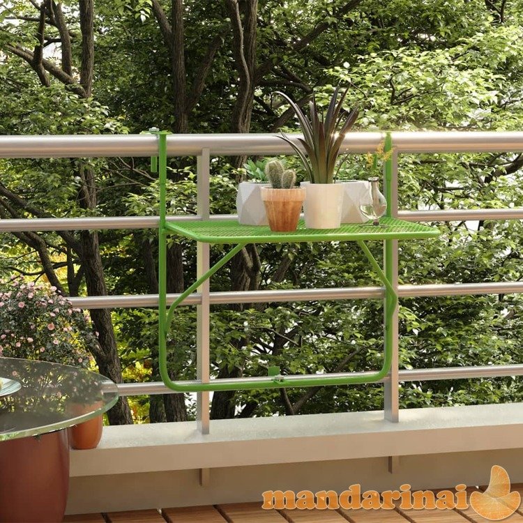 Balkono staliukas, žalios spalvos, 60x40cm, plienas
