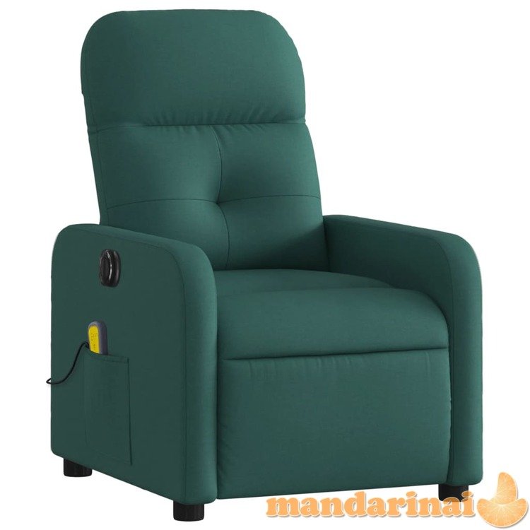 Elektrinis masažinis krėslas, tamsiai žalias, audinys