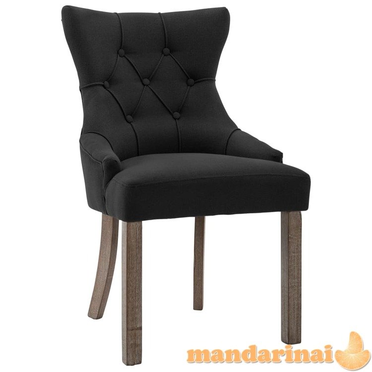 Valgomojo kėdės, 2vnt., juodos spalvos, audinys