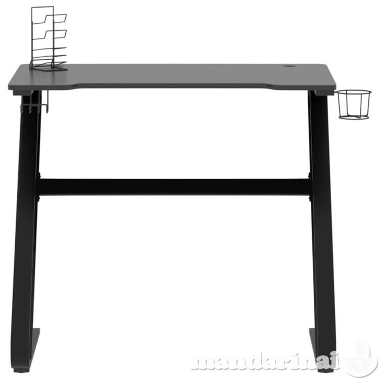 Žaidimų stalas su zz formos kojelėmis, juodas, 90x60x75cm
