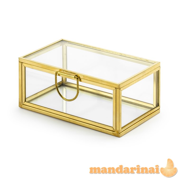 Glass box, gold, 9x5.5x4cm