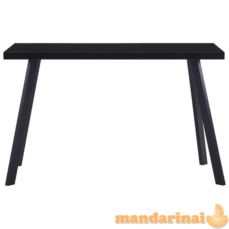 Valgomojo stalas, juodas, 120x60x75cm, grūdintas stiklas