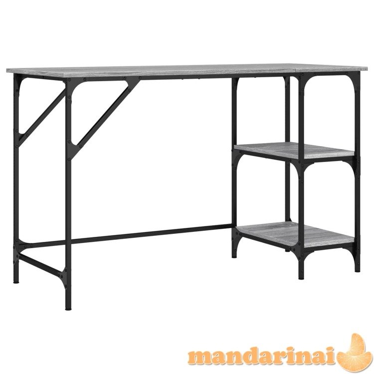 Rašomasis stalas, pilkas ąžuolo, 120x50x75cm, metalas/mediena