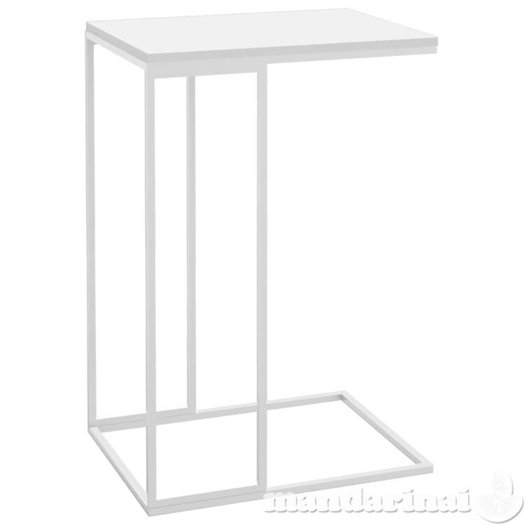 Šoninis staliukas, baltos spalvos, 40x30x59cm, mediena