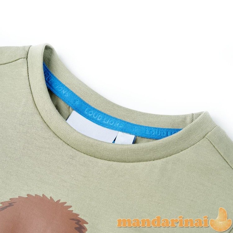 Vaikiški marškinėliai trumpomis rankovėmis, šviesūs chaki, 116 dydžio