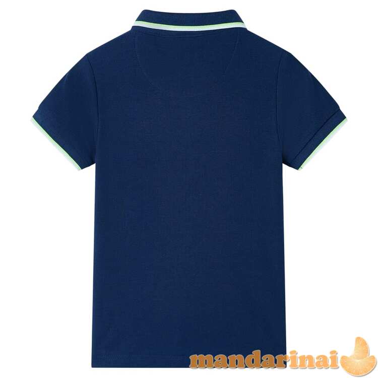 Vaikiški polo marškinėliai, tamsiai mėlynos spalvos, 128 dydžio