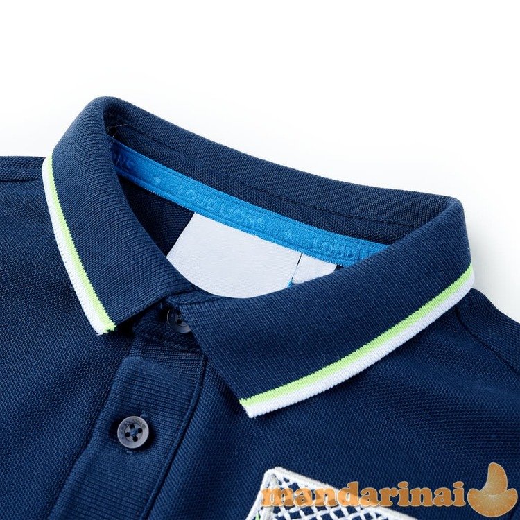 Vaikiški polo marškinėliai, tamsiai mėlynos spalvos, 128 dydžio
