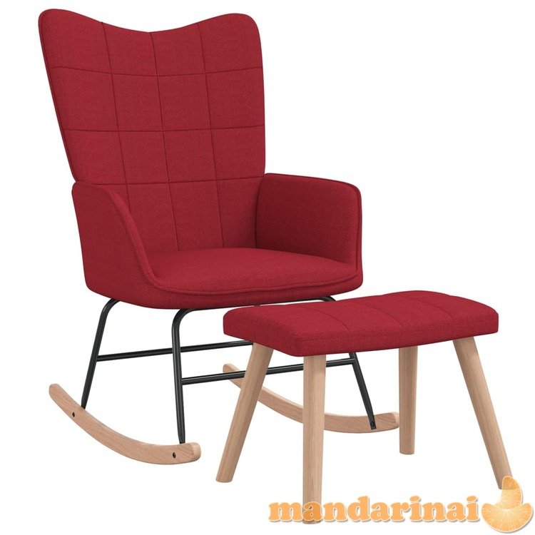 Supama kėdė su pakoja, raudonojo vyno spalvos, audinys