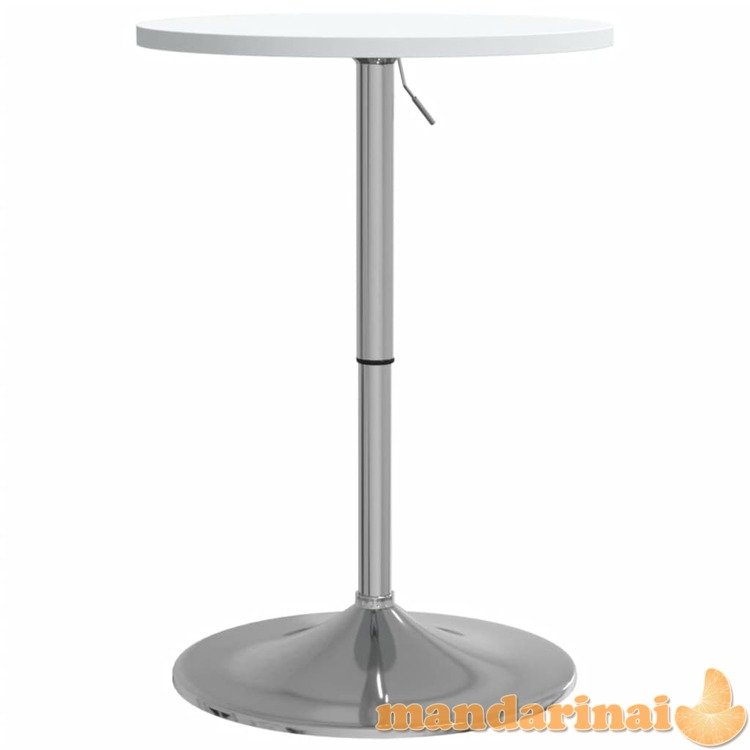 Baro stalas, baltas, 50x50x90cm, apdirbta mediena ir plienas