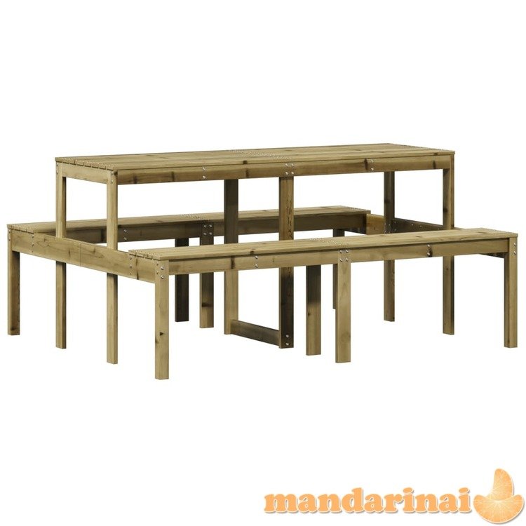 Iškylų stalas, 160x134x75cm, impregnuota pušies mediena