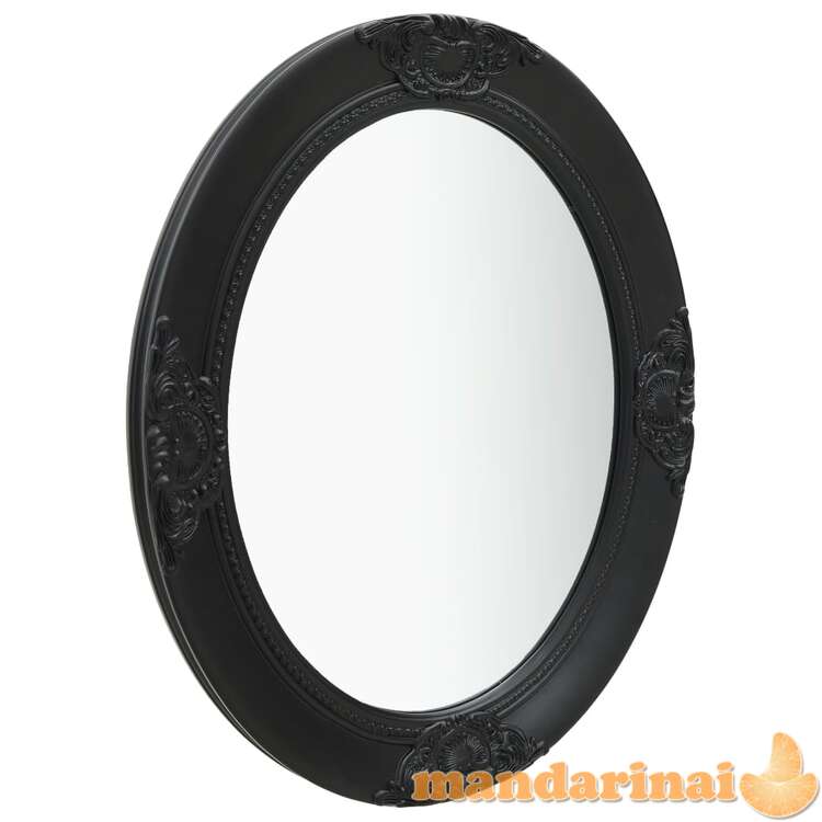 Sieninis veidrodis, juodos spalvos, 50x60cm, barokinio stiliaus