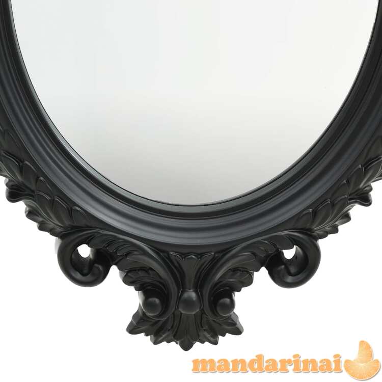 Sieninis veidrodis, juodos spalvos, 56x76cm, rūmų stiliaus