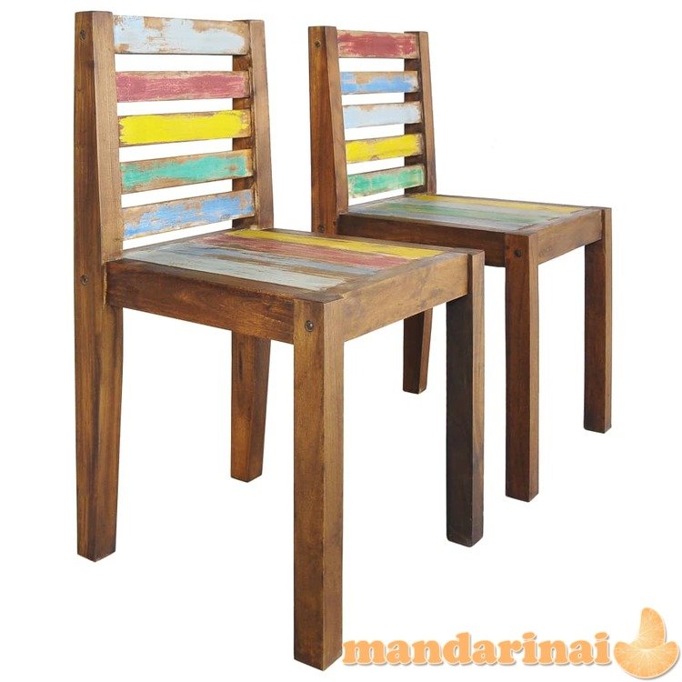 Valgomojo kėdės, 2vnt., perdirbtos medienos masyvas