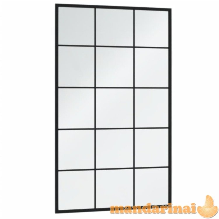 Sieniniai veidrodžiai, 3vnt., juodos spalvos, 100x60cm, metalas