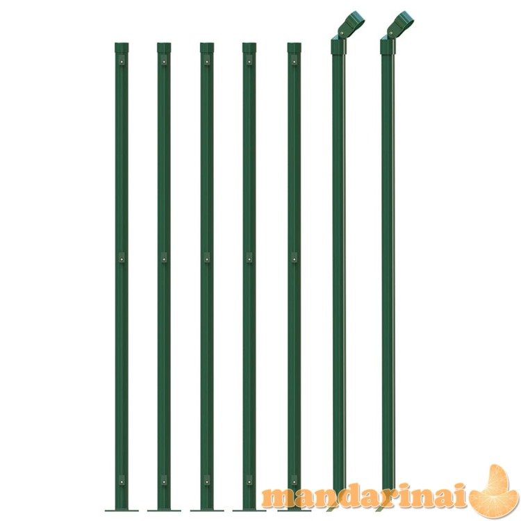 Vielinė tinklinė tvora su flanšais, žalios spalvos, 0,8x10m