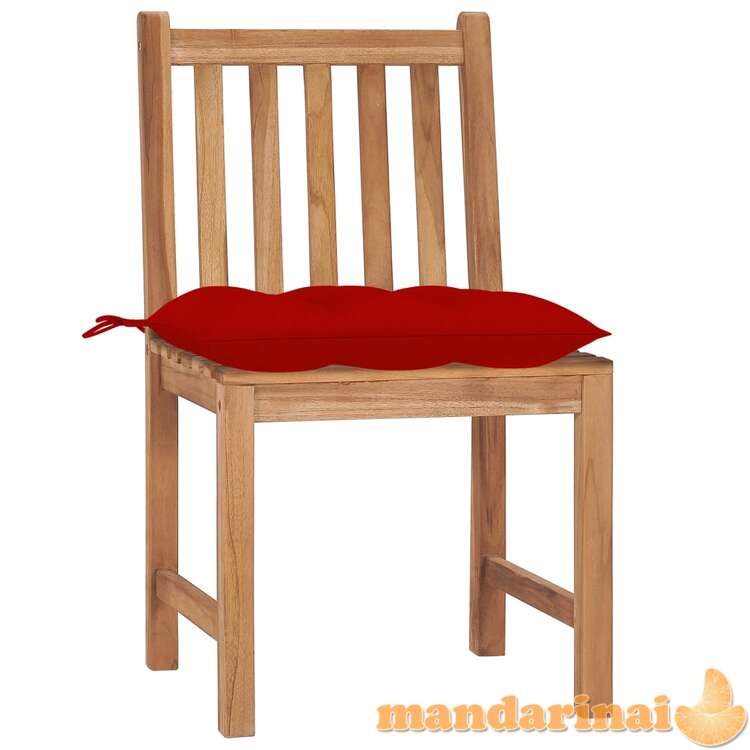 Sodo kėdės su pagalvėlėmis, 8vnt., tikmedžio medienos masyvas