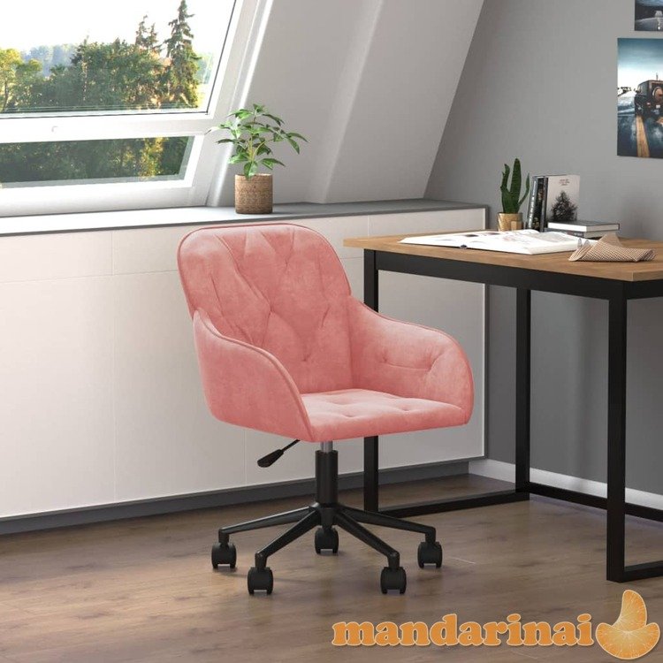 Pasukama biuro kėdė, rožinės spalvos, aksomas