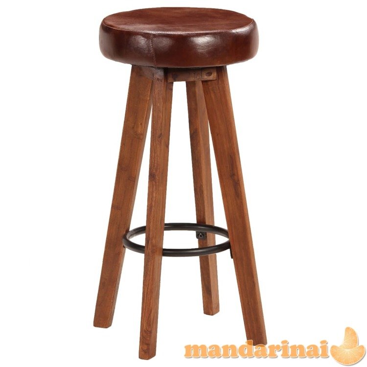 Baro kėdės, 2vnt., tikra oda, mango medienos masyvas