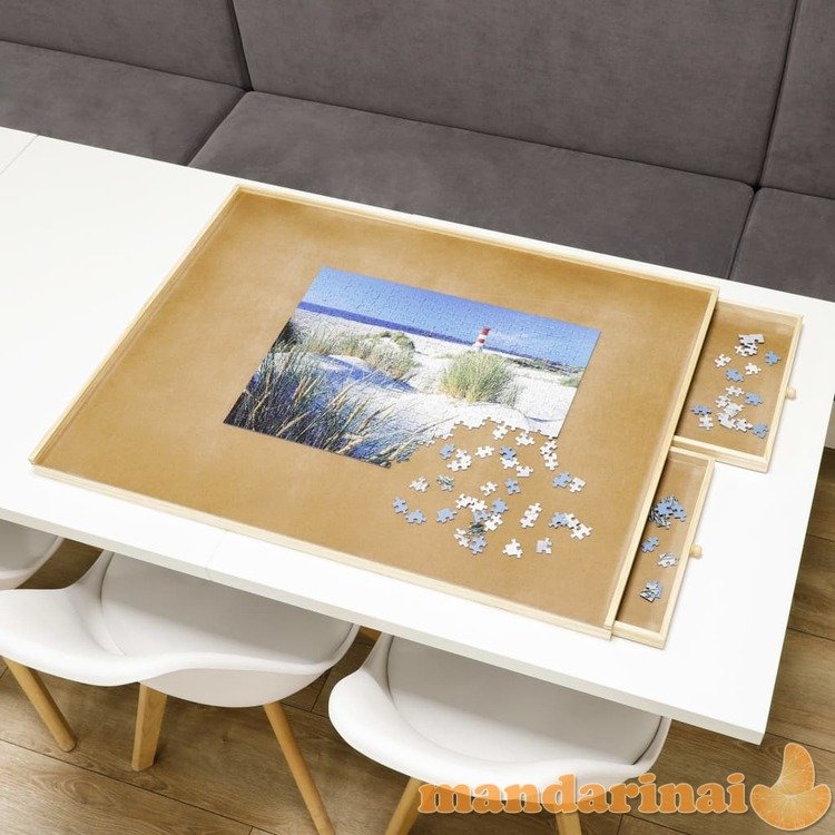 Hi dėlionių stalas su 4 stalčiais, 76x57x4,5cm, mediena