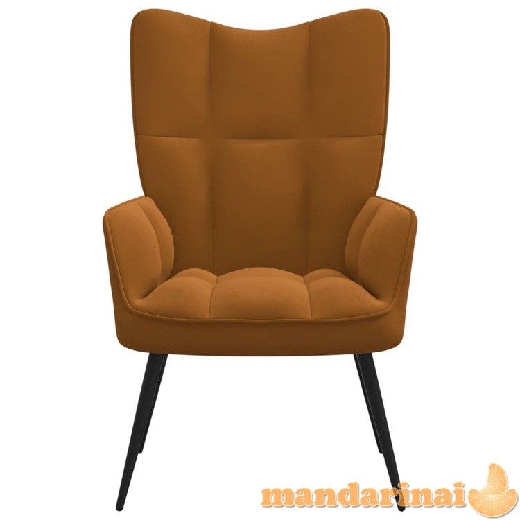Poilsio kėdė, rudos spalvos, aksomas