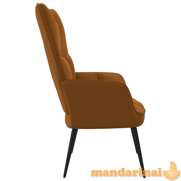 Poilsio kėdė, rudos spalvos, aksomas