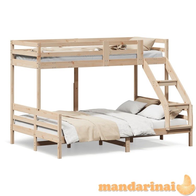 Dviaukštė lova, 90x200/140x200cm, pušies medienos masyvas
