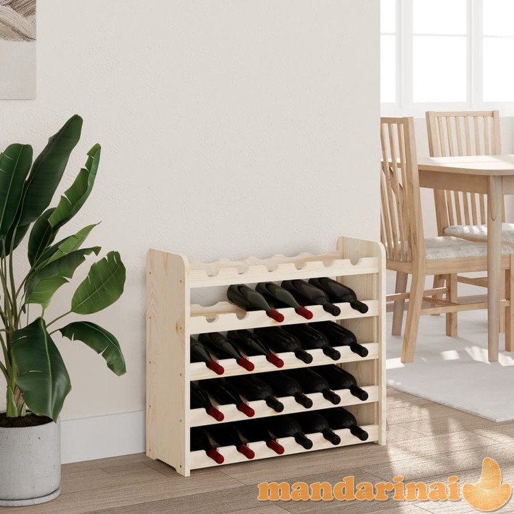 Vyno butelių stovas, 67,5x25x60cm, pušies medienos masyvas