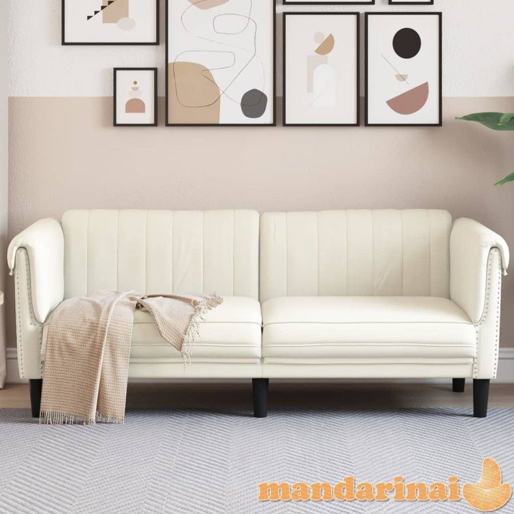 Dvivietė sofa, kreminės spalvos, aksomas