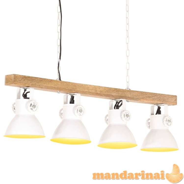 Lubinis šviestuvas, baltas, mango mediena, pramoninio dizaino