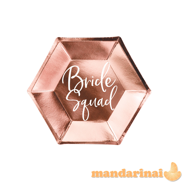 Plates Bride squad, rose gold, 23cm (1 pkt / 6 pc.)