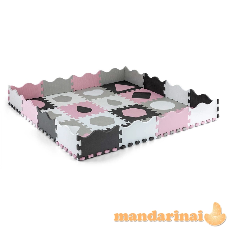 Jolly 4x4 Shapes dėlionės porolono kilimėlis – rožinė pilka