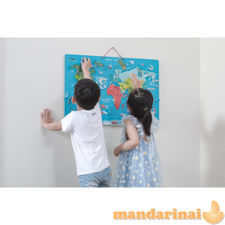 Viga 44508 2in1 Mokomoji lenta su magnetiniu pasaulio žemėlapiu