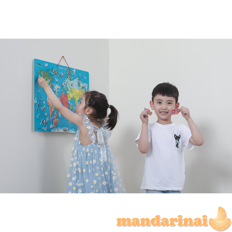 Viga 44508 2in1 Mokomoji lenta su magnetiniu pasaulio žemėlapiu