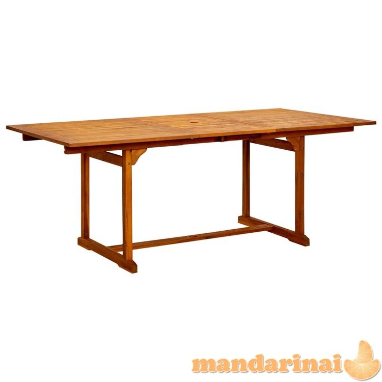 Sodo valgomojo stalas, (150–200)x100x75cm, akacijos masyvas