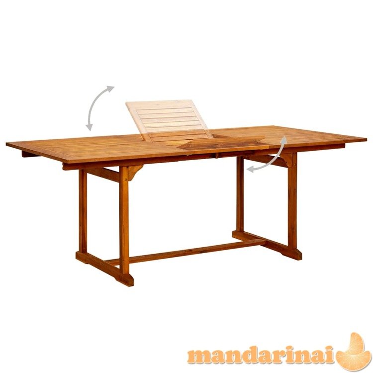 Sodo valgomojo stalas, (150–200)x100x75cm, akacijos masyvas