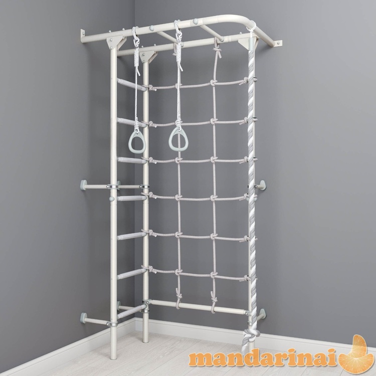 Sporto kompleksas (gimnastikos sienelė) SANRO S4 Pastel balta-pilka, 219,6x70,2x119cm