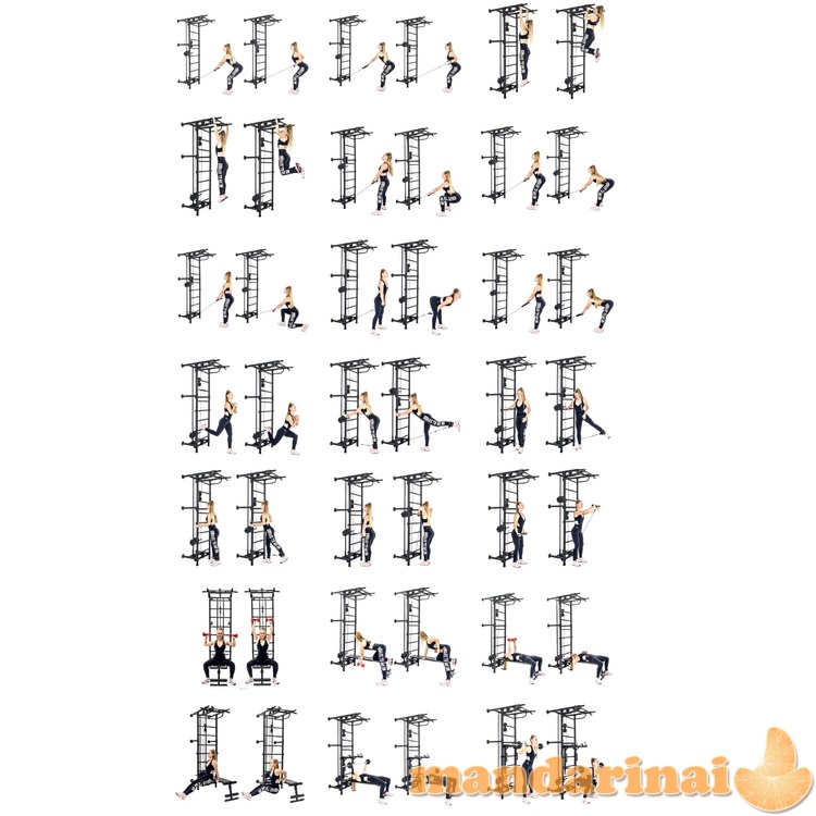 Sporto kompleksas-jėgos treniruoklis KRAFT SystemLight 3in1 FLEXTER juodas, 247x68,5cm 9