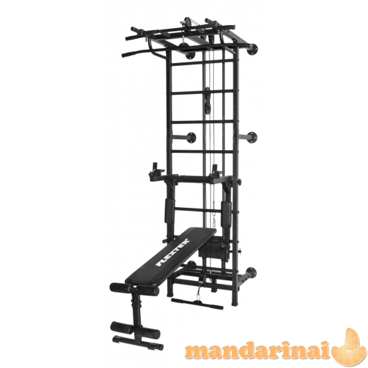 Sporto kompleksas-jėgos treniruoklis KRAFT SystemLight 3in1 FLEXTER juodas, 247x68,5cm