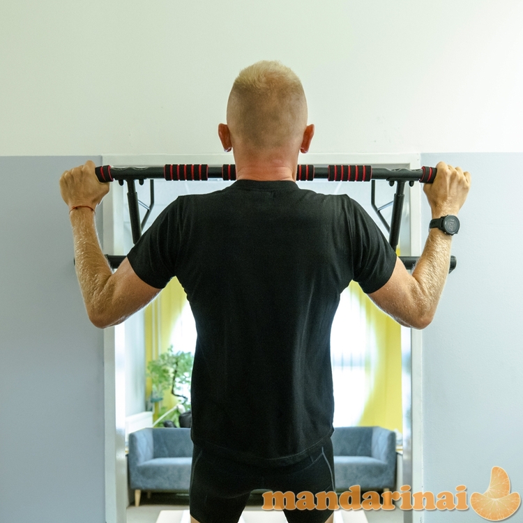 Durų staktos skersinis su treniruočių diržais inSPORTline HR5003 70&ndash;92cm (iki 200kg)